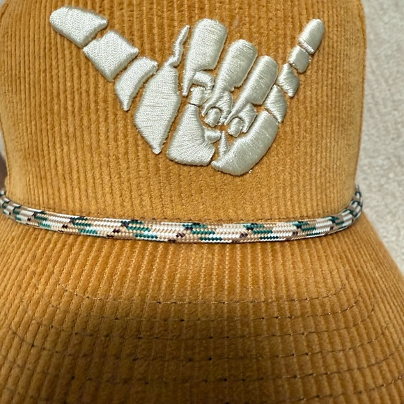Tan Corduroy Cap with Embroidered Hand Design - Picture 2 of 6